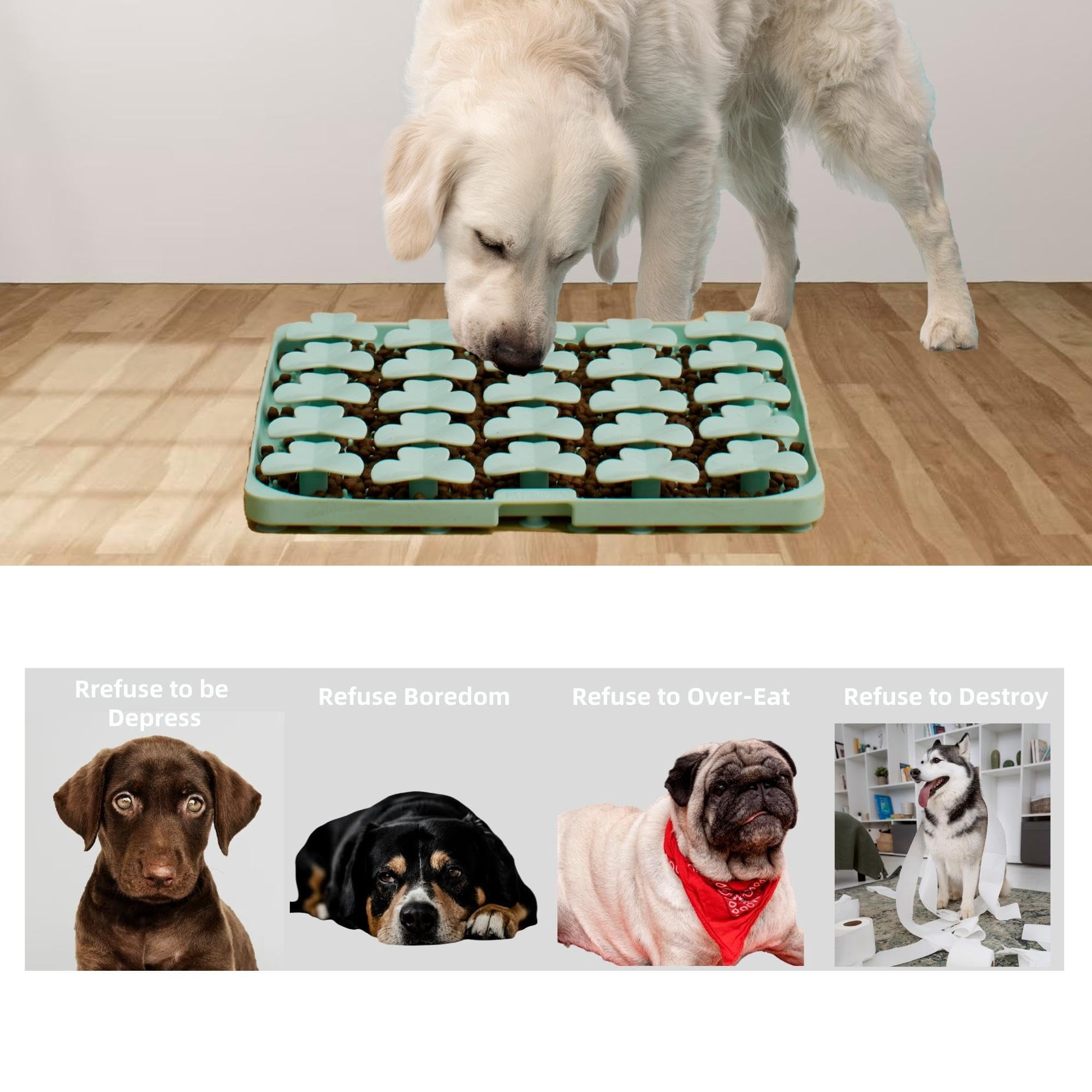 PuzzleFeeder Dog Puzzle Mat Green