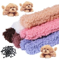 12Pcs Jumbo Pipe Cleaner Fur Material Pipe Craft Supplies with Noses and Eyes 9mm Extra Thick Multicolored Pipe Chenille Stems Cleaners Pipe for DIY Projects Art Decorations Colorful