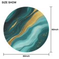 thumbnail image 6 of Teal Gold Marble Pattern Round Tablecloth 60"x60",Wrinkle Wipeable Table Cloth for Kitchen Dining Room Picnic Patio Party, 6 of 6