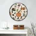 thumbnail image 2 of Yayeee Wall Clock Battery Operated 11.9" Silent Non-Ticking for Living Room, Beige Fall Leaves, 2 of 8
