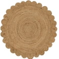 thumbnail image 1 of Alfombra redonda de yute natural tejida a mano de 122 cm Savi Home, 1 of 9