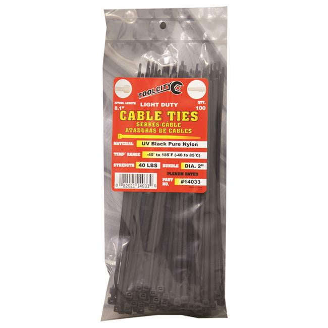 Tool City 3766979 8.1 in. Black Cable Tie