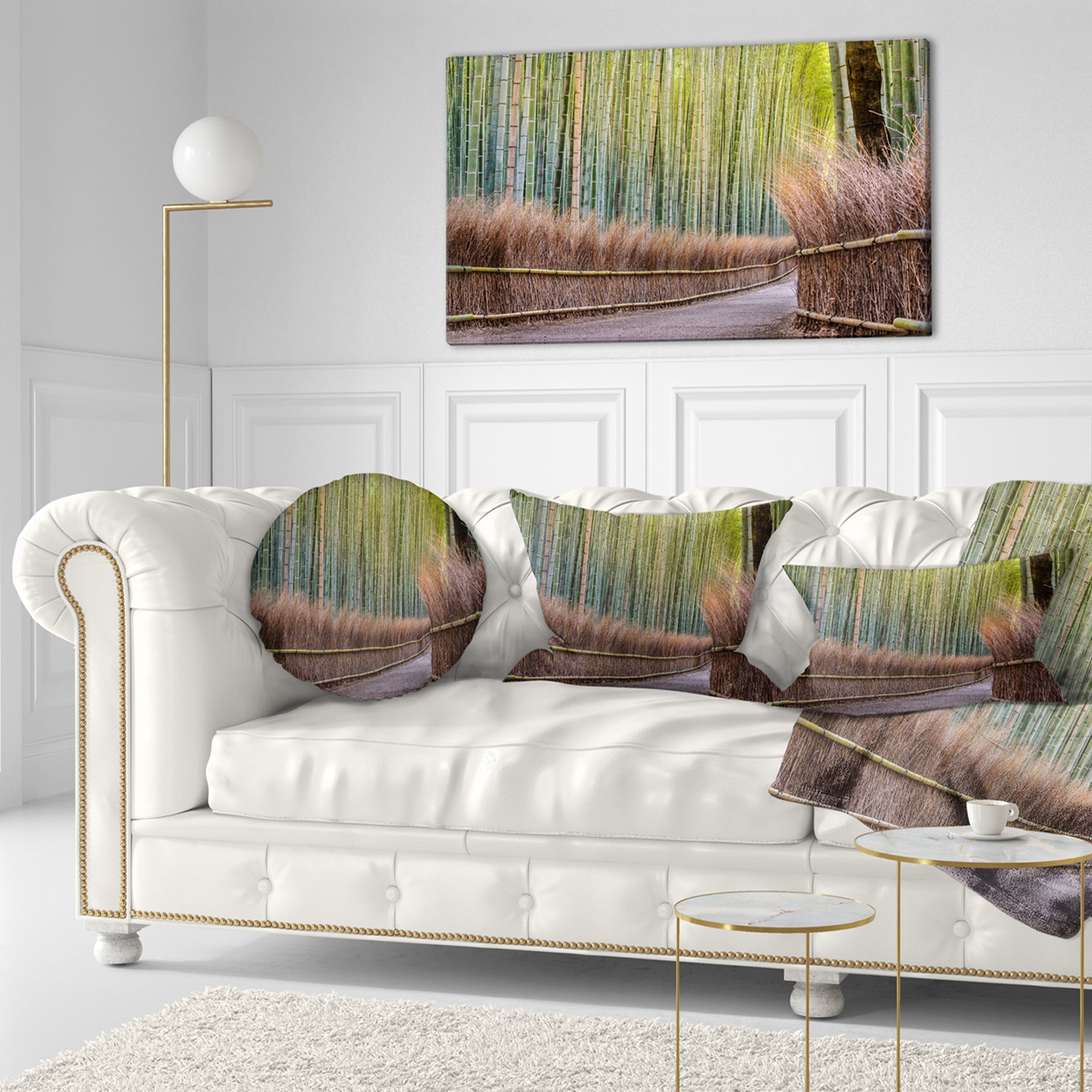 Designart 12" x 20" Green Polyester Throw Pillow