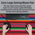 thumbnail image 4 of Desktop Mat Colorful, Desk Mouse Pad Gaming Desk Mats, Office Items Non-Slip Rubber Base Waterproof with Stitched Edges, 35.4 X 15.7 inch for Work/Game/Office/Home Mexican Stripes Style, 4 of 6