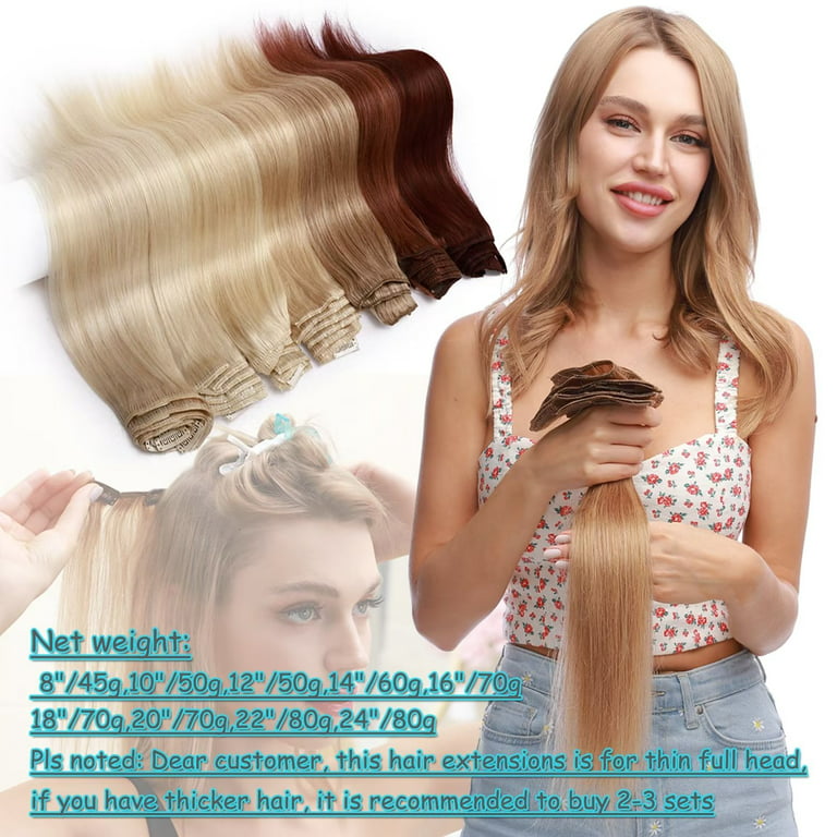 Clip Hair Extensions Human Hair Natural