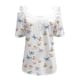 thumbnail image 3 of Puntoco - Camiseta de manga corta con cuello en V para mujer, informal, con hombros descubiertos, de encaje Puntoco Puntoco-4690, 3 of 3