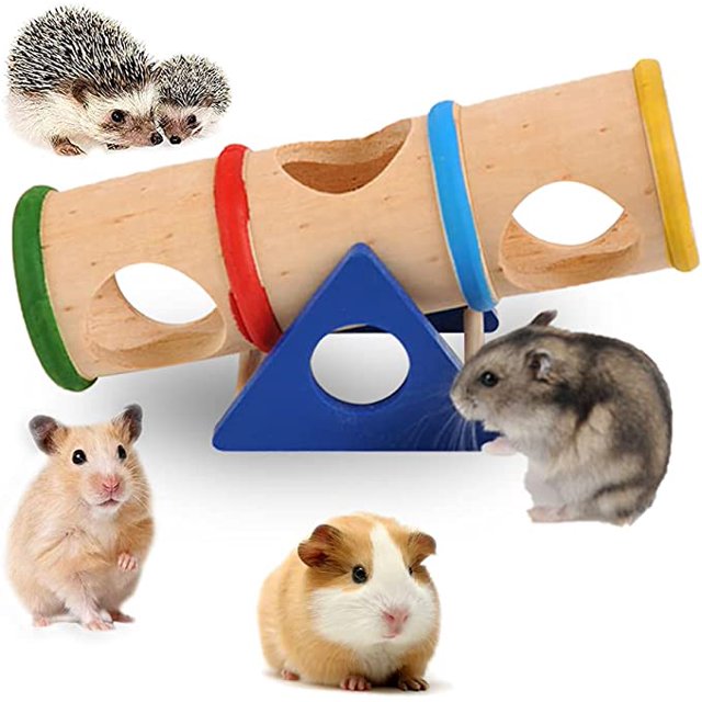 Túnel de animales pequeños, túnel de roedores, túnel de hámster, túneles de hurón, túnel de hámster de madera, columpio para mascotas, para conejos, erizos, ratas, chinchillas TUNC Sencillez