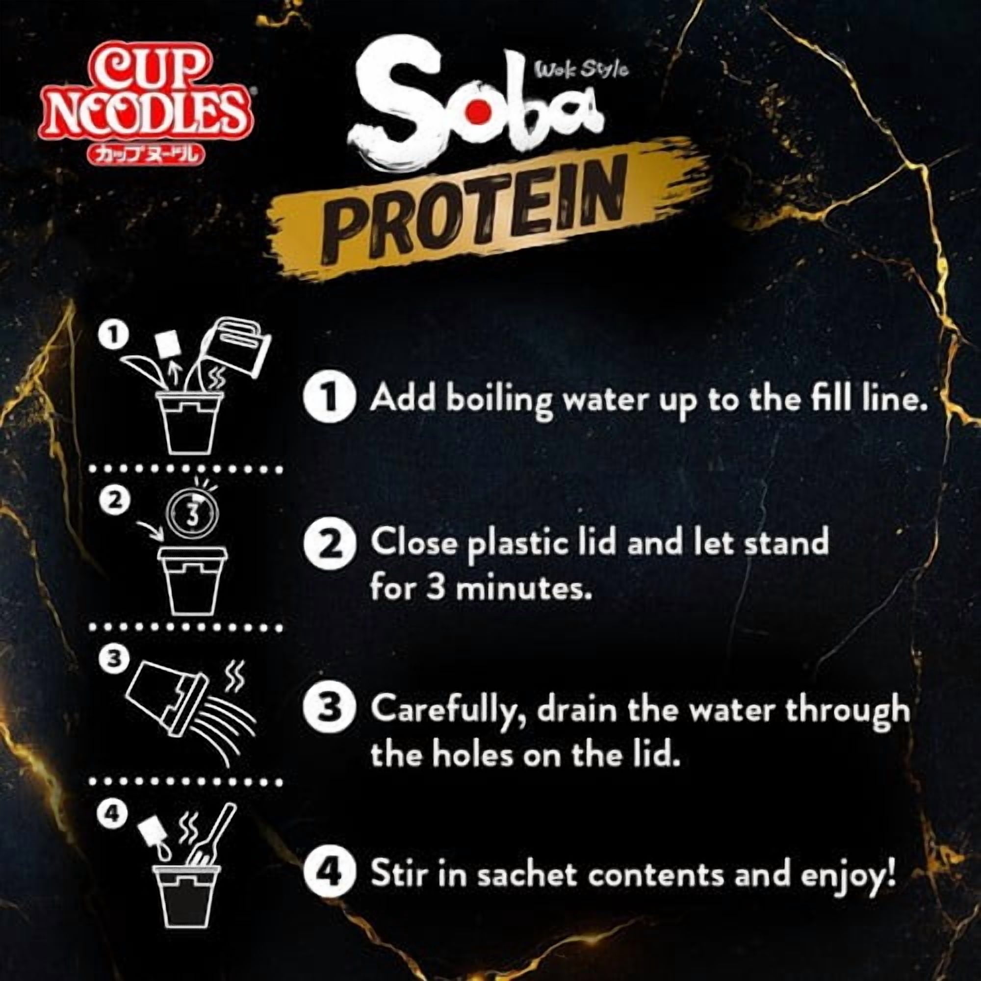 Nissin Soba Protein Chilli Instant Wok Style Noodles Po 90g, British Import (Pack of 3)