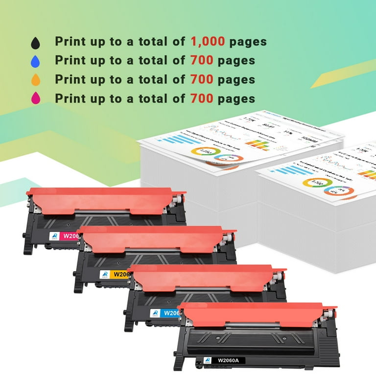116A Toner Cartridges With Chip Compatible for HP 116A W2060A Color  LaserJet MFP 179Fnw 178nw 179fwg 178nwg 150a 150nw 150 Series Printer Ink  (Black 4-Pack) 