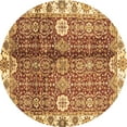 thumbnail image 1 of Ahgly Company Indoor Round Abstract Brown Modern Area Rugs, 8' Round, 1 of 4