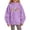 Purple, variant on KAUOD Unisex Kids Preschool Hoodie Boys Girls Hooded Pullover Sweatshirt Soft Fleece Lined Sweater Colorful Letter Aesthetic Outfit