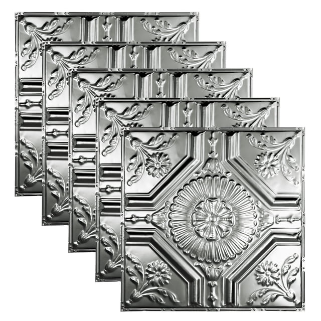 Great Lakes Tin Rochester Unfinished 2ft x 2ft Nail Up Ceiling Tiles (5 Pack)