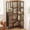 Brown, variant on HIGDBFE 5-Tier Corner Bookshelf with LED Lights and 4 Fabric Drawers, L-Shaped Industrial Bookcase, Corner Display Shelf for Living Room, Home Office, Rustic Brown