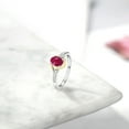 thumbnail image 4 of Gem Stone King 10K Yellow Gold and 925 Sterling Silver Red Ruby and White Lab Grown Diamond Engagement Ring for Women (1.08 Cttw, Available in Size 5, 6, 7, 8, 9), 4 of 4