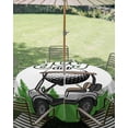 thumbnail image 3 of Outdoor Tablecloth with Umbrella Hole Zipper Golf Round Tablecloth 60" Waterproof Outside Table Cloth Green Forest Tree Balls Clubs Sports Cartoon Patio Table Cover Tablecloths for Picnic Party, 3 of 8