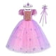 thumbnail image 3 of Disfraz de princesa Rapunzel de Disney para niñas, película Enredados, para cosplay, fiesta de carnaval, cumpleaños, Navidad, 3 a 10 años, 3 of 5
