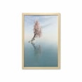 thumbnail image 1 of Tree Wall Art with Frame, Flower Tree in the Middle of Lake with Reflection in the Water Scenic View, Printed Fabric Poster for Bathroom Living Room, 23" x 35", Teal Pink, by Ambesonne, 1 of 2