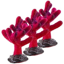 KAKOWELY 3Pcs Red Resin Coral Shape Aquarium Coral Ornament for Marine Aquarium Decor Tropical Fish Tank Plants