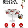 thumbnail image 2 of Christmas Round Tablecloth for 45"-54" Tables, Waterproof Outdoor Table Cloths 54 Inch Round Fitted Tablecloth with Elastic, Xmas Poinsettia Flower Winter Watercolor Floral Table Cloth Cover, 2 of 4