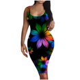 thumbnail image 2 of SMihono Robe Maxi Bohème d'Été pour Femmes Grande Taille Mode pour Femmes à Col Rond Sans Manches Robe Chandail Imprimée Robe de Plage Évasée, 2 of 4