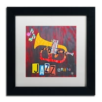 Trademark Fine Art 'Jazz Series Trumpet' Canvas Art by Design Turnpike, White Matte, Black Frame