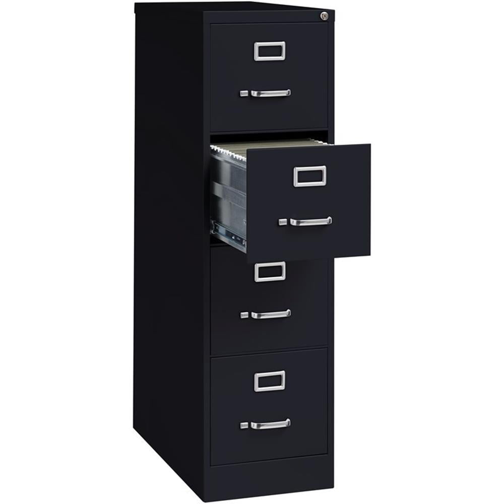 Scranton & Co 26.5"D Metal 4-Drawer Letter Width Vertical Filing Cabinet Black
