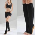 thumbnail image 2 of Chaussettes de Compression Zippées Bout Ouvert Bas de Compression (Cuivre - Noir, Petit-Moyen), 2 of 5