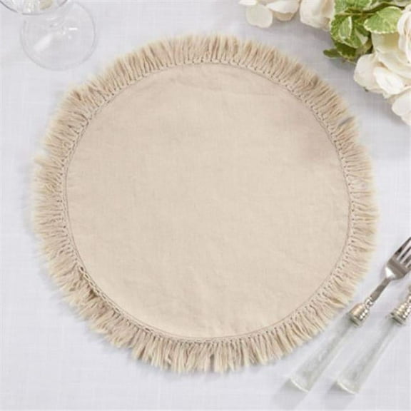 Saro Lifestyle Stonewashed Fringe Placemat (Set of 4)