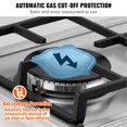 thumbnail image 4 of Gas Cooktop 12 Inch Max 12250BTU 2 Built-in Stainless Steel LPG/NG Convertible Dual Fuel Thermocouple Protection, 4 of 7