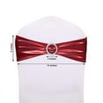 thumbnail image 3 of BalsaCircle 5 Burgundy Metallic Spandex Chair Sashes Silver Round Buckles Party Ceremony, 3 of 8