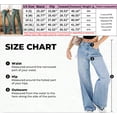 thumbnail image 3 of Women's High Waisted Flare Jeans, Medium Blue Wash, with Wide Stitched Hem Detail, Bootcut Denim Pants for Fall Casual Wear, 3 of 7
