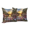 thumbnail image 6 of Ambesonne City Throw Pillow Cover 2 Pack, Holland Urban Bikes and Canal, 16", Multicolor, 6 of 6