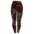thumbnail image 3 of UACY Hallo-ween Print Colle/ction High Fashionable Waist Women Leggings Compression Stretch Fit Pants for Yoga Running Daily Fitness(Wine,L), 3 of 3