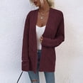 thumbnail image 2 of Yuyuzo Fall Cardigans for Women Open Front Long Sleeve Cable Knit Sweater Jackets Outwear Coat Solid Color, 2 of 5