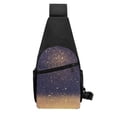 thumbnail image 3 of Disketp Sling Backpack,Multipurpose Crossbody Shoulder Bag Travel Hiking Daypack-Gold Black Glitter, 3 of 6