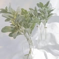 thumbnail image 4 of Faux Lambs Ear Stems 5Pcs Flocked Artificial Greenery Solid Spray Fake Rabbit Ear Leaves for Home We, 4 of 5