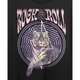 thumbnail image 2 of Vintage-Style Rock N Roll Tiger Women's Black Graphic Crop Tee-Small, 2 of 4