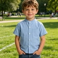 thumbnail image 5 of LIBRCLO Toddler Button Down Shirts for Boys Size 2 Years with Pocket Short Sleeve Dress Shirts Casual Solid Color Shirt Yellow, 5 of 5