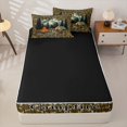 thumbnail image 3 of catabedysis Vintage Camouflage Print Zipper Full Size Comforter Sets with Fitted Sheet and 2 Pillowcases,Outdoor Camping Adcenture Zipper Bedding Set For Camper Gifts,Black Reversible,4-Piece, 3 of 7