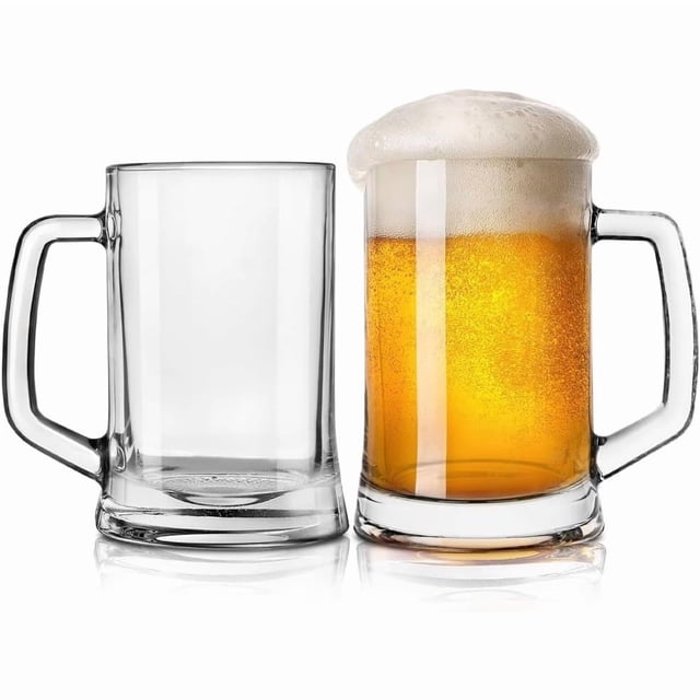 2 Piezas Vasos de Cerveza, Tarro Cervecero 12 Onzas (360ml), Vidrio Doble, Ideal para Cerveza o Refrescos, Mantiene Perfectamente la Temperatura de las Bebidas Frías, Regalos para Hombre