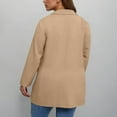 thumbnail image 5 of HAOTAGS Womens Blazers Long Sleeve Open Front Solid Color Business Lapel Button Work Jackets Khaki Size XL, 5 of 8