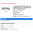 thumbnail image 2 of Left and Right Door Handle and Lock Cylinder Kit 2 Piece - Compatible with 1995 - 1999 GMC K1500 1996 1997 1998, 2 of 2