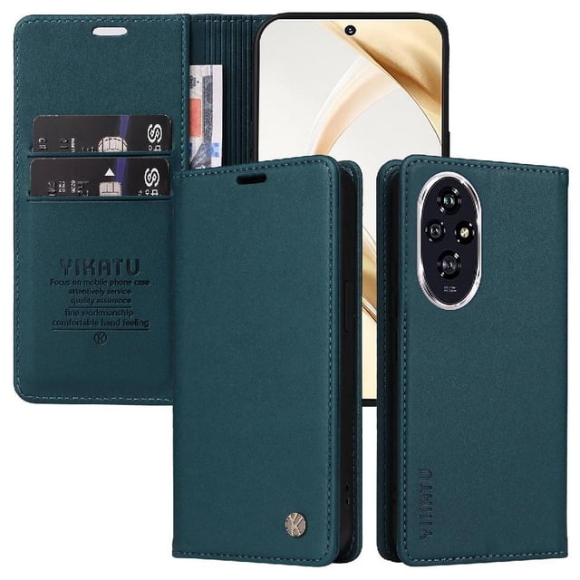 Funda para Honor 200 5G Estuche de Cuero PU Tipo Cartera con Ranuras para Tarjetas y Cierre Magnético