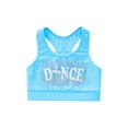 thumbnail image 3 of CHICTRY Kids Girls Sports Vest Sleeveless Shiny Rhinestone Racerback Crop Top Gymnastics Dance Tops Light Blue 14, 3 of 5