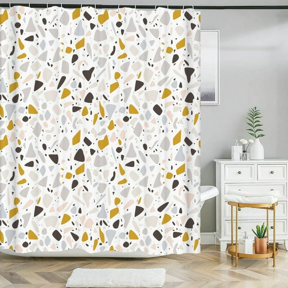 Small St Printed Shower Curtain Pebble Spots Pattern Bath Curtain Waterproof Bat
