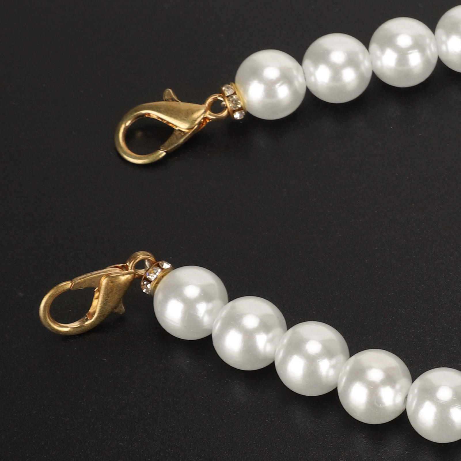 Pearl Purse Strap, Pearl Bag Strap Exquisite Workmanship Alloy Lobster Claw  Buckle For Handbags For Wallets 370mm X 12mm 