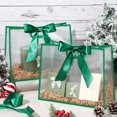 thumbnail image 4 of 12 Pcs Clear Plastic Gift Bags with Die Cut Handles Reusable Party Favor Bags with Ribbon for Mother's Day Wedding Graduation Bridal Shower Baby Shower, 12 x 10 x 5''(Green), 4 of 7