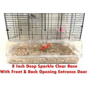 Large 3-Tiers Acrylic Clear Hamster Mansion Guinea Pig Habitat Mouse Home Gerbil House Cage Paw Safe Solid Platform Anti-Slip Step Ramp