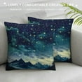 thumbnail image 3 of Creowell Celestial Night Sky Print Throw Pillow Covers Decorative Pillow Cover Square Cushion Cases Soft Cushion Cover Throw Sofa Pillow Case for Home Decor Living Room Bed Couch Car, 3 of 5