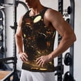 thumbnail image 5 of KLL Classical Golden Casino Print Men's Muscle Gym Workout Stringer Tank Tops Bodybuilding Fitness T-Shirts Tank Tops Men-XX-Large, 5 of 7
